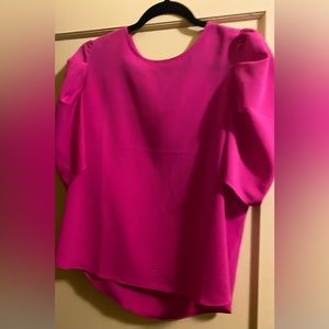 Hot Pink Short Sleeve Blouse
